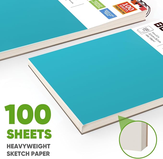 Soucolor Sketchbook 9x12, 100 Sheets Drawing Pad, Art Sketch Book - Image 5