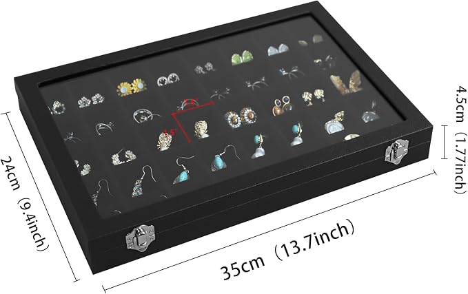 Wudygirl Jewelry Organizer 40 Grid Earring Holder Organizer - Image 6