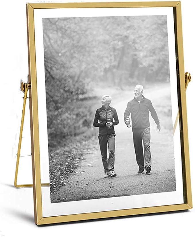 AceList Glass Picture Frame, 5x7 Metal Geometric by AceList