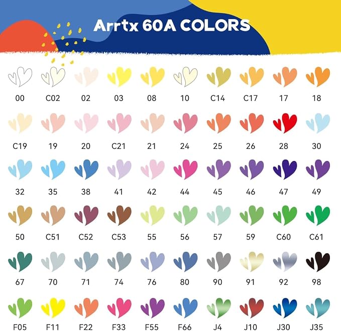 Arrtx Acrylic Paint Pens 60A, Brush Tip Acrylic Markers Set - Image 3