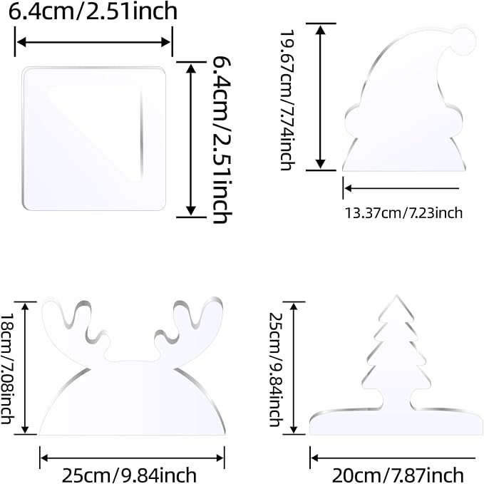 Charcuterie Board Templates, 5mm Christmas Clear Cut Board Woodworking Handle - Image 2