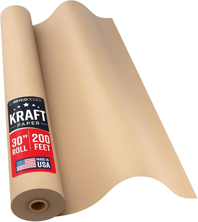 Bryco Goods 30" x 200' Brown Kraft Paper Roll by BrycoGoods