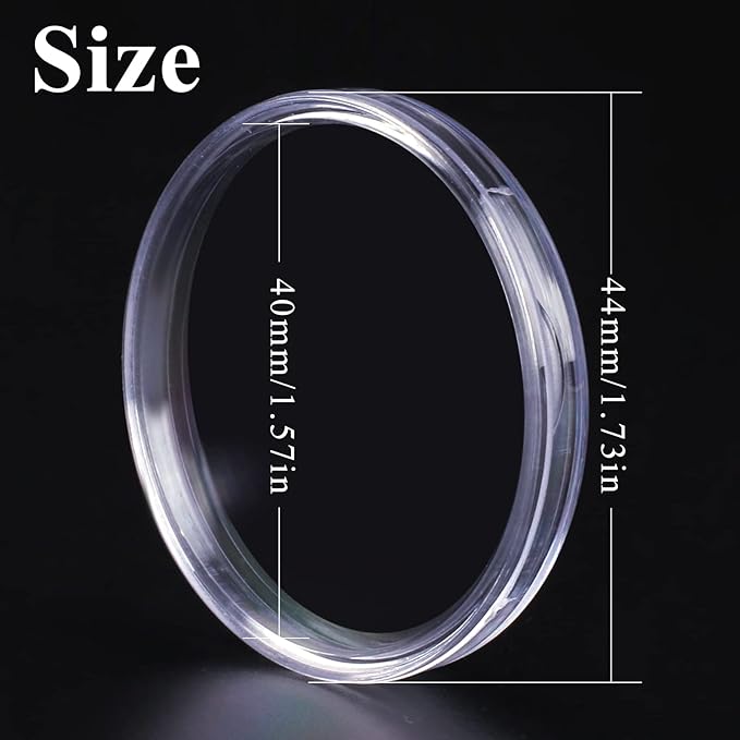 Utron 60P Clear Plastic Coin Capsules, Dollar Coin Holder, 40mm Silver Coin - Image 2