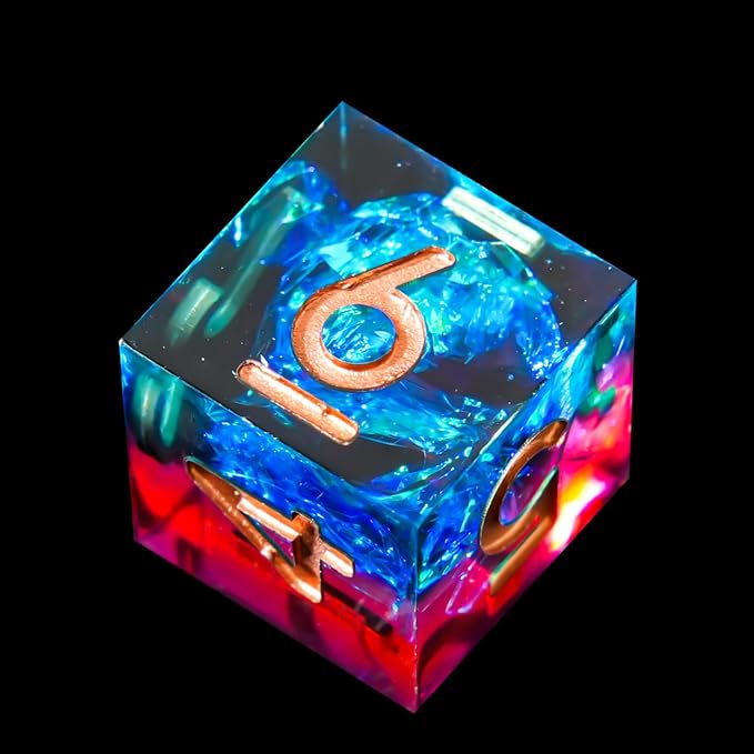 1Pcs D6 DND Dice with Resin Sharp Edge D&D Dice, Random Color and Style 6 Sided - Image 6