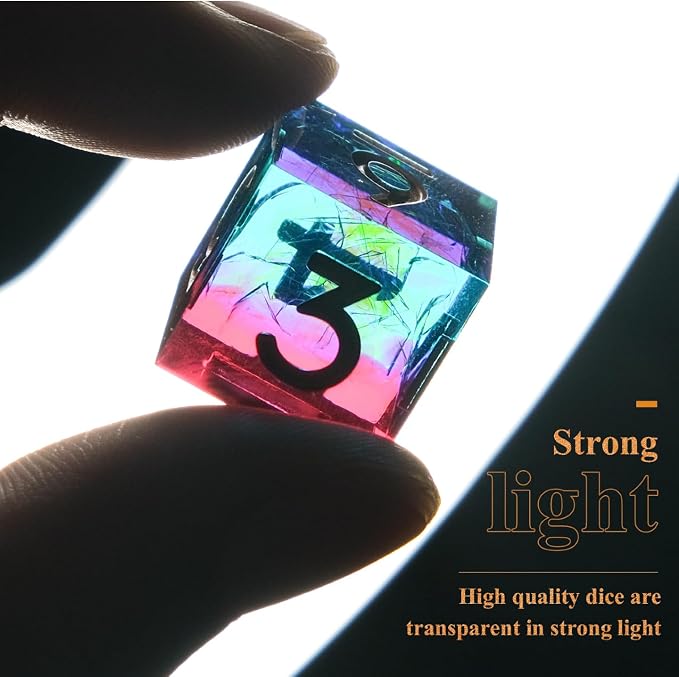 1Pcs D6 DND Dice with Resin Sharp Edge D&D Dice, Random Color and Style 6 Sided - Image 4