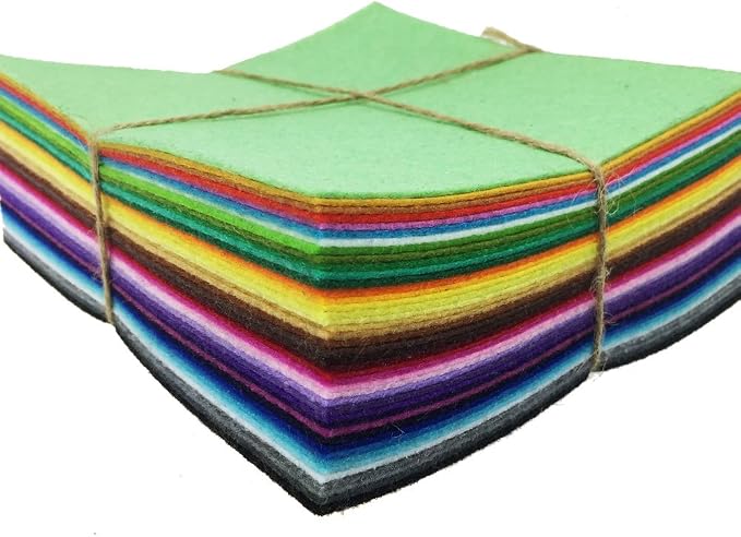 42pcs Felt Fabric Sheet Assorted Color Felt Pack DIY Craft Squares Nonwoven - Image 4
