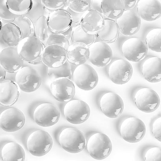 FUTUREPLUSX 1Lb Flat Glass Marbles, Decorative Glass Pebbles, Rocks Fish Tank by FuturePlusX