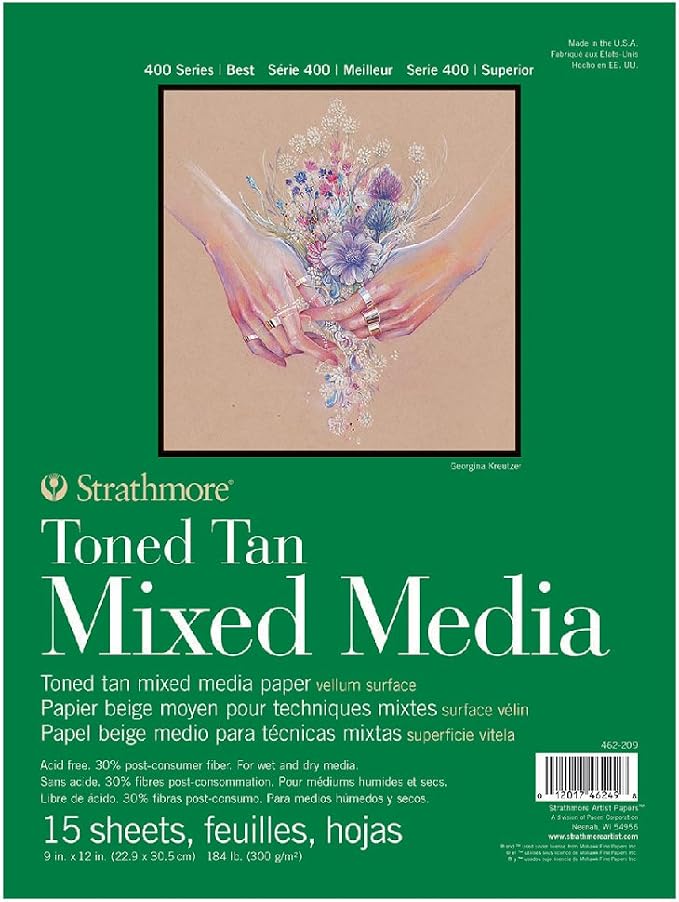 Strathmore Toned Mixed Media Paper Toned Tan 9"X12"-15 Sheets -62462209 by StrathmorePaper