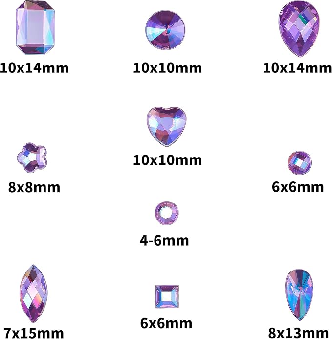 1200 Pcs AB Rhinestones for Bedazzling, Rainbow Effect Craft Gems for Crafting - Image 2