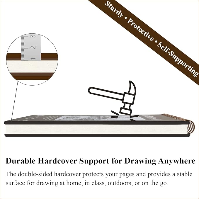 9 x 12 inches Sketch Book, Top Spiral Bound Sketch Pad, 4 Pack 100 Sheets Each - Image 5