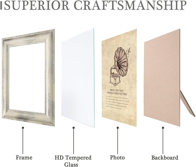 4x6 Picture Frames Set of 4- Rustic Retro Photo Frame - Image 5