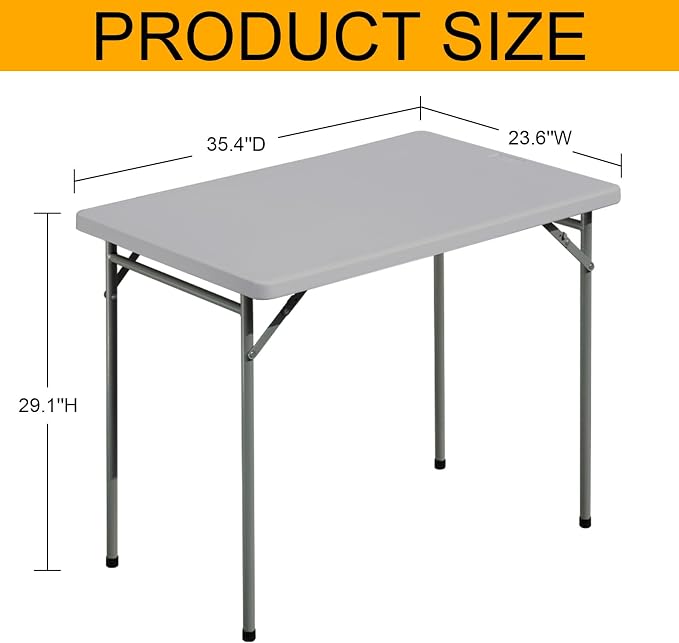 Folding Table 3ft Rectangular All-Occasion Plastic Folding Event Table - Image 3