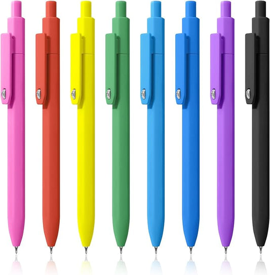 Piochoo Pens, 8 Pack Black Ink Gel Pens Ballpoint Smooth Writing Pens by Piochoo