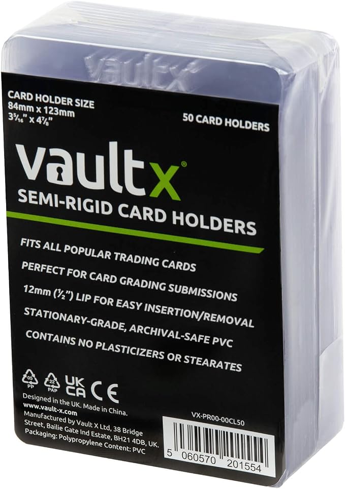 Vault X Semi-Rigid Trading Card Holders, Hard Sleeves by VaultX