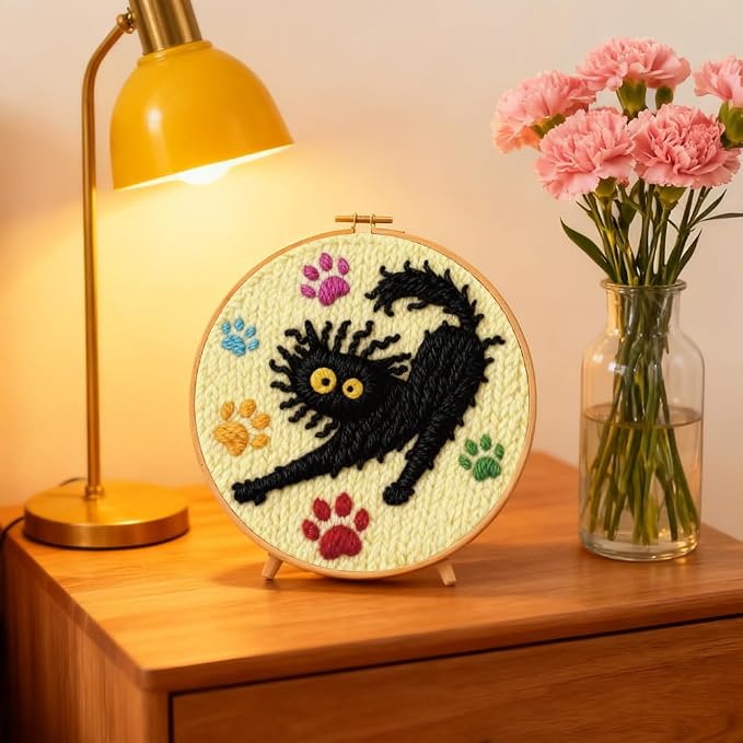 INFUNLY Black Cat Punch Needle Embroidery Kits - Image 6