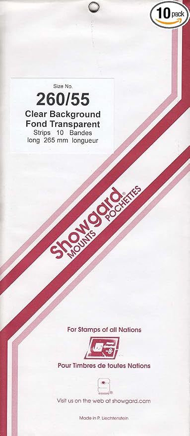 Pre-Cut Clear Stamp Mounts Size 260/55 by Showgard