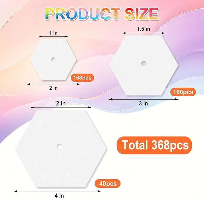 368 PCS 1", 1.5" and 2" Paper Piecing - Image 2