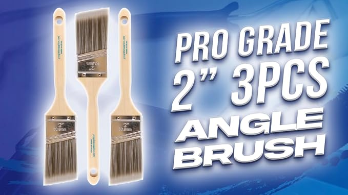 Pro Grade Paint Brushes, 2 Inch Angled Paint Brush, Trim & Walls, 3 Pack | - Image 8