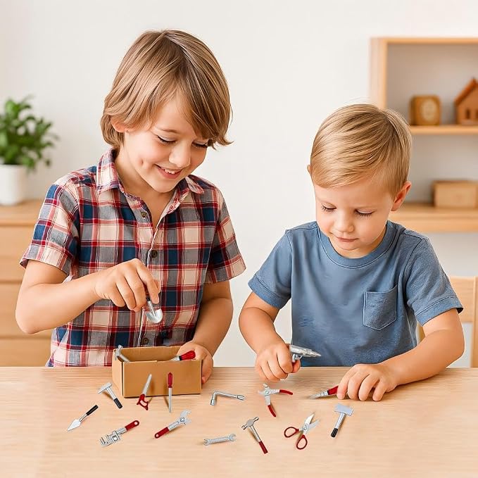 17PCS 1:12 Miniature Doll House Tools Metal Home Repair Multi-Tool Model Set Fun - Image 6
