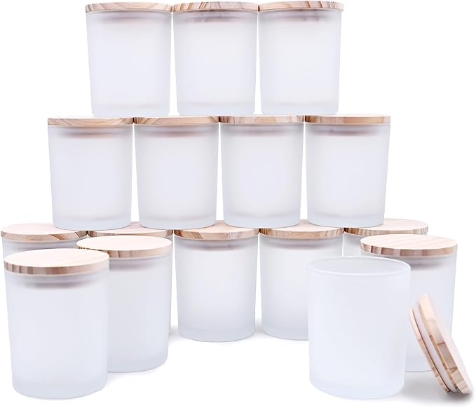 SHOWIN Thick Candle Jars for Making Candles 16 Pcs, 7 OZ Empty Jars by Showin