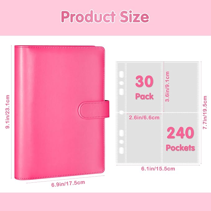 A5 Kpop Photocard Binder, PU Leather 6-Ring Album - Image 4