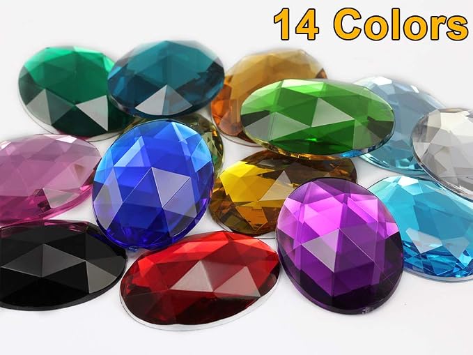 40x30mm Blue Sapphire Lite .LS Large Flat Back Oval Acrylic Rhinestones Cosplay - Image 6