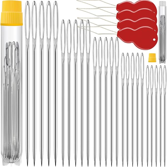 75 Pack Premium Large Eye Needles by JollMono