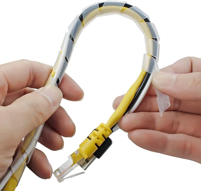 50Ft XHF 1/4" Clear Spiral Cable Wrap 6mm Spiral Wire Wrap Cord - Image 5