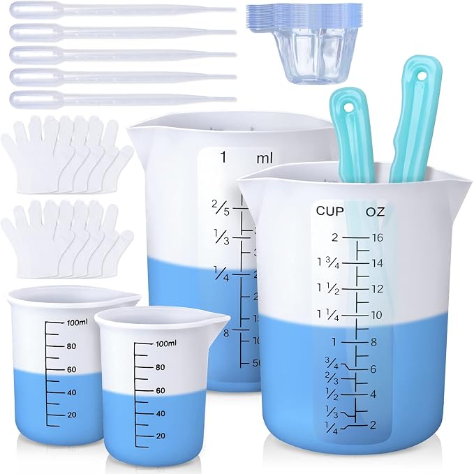LET'S RESIN Silicone Measuring Cups, 450ml Accurate 2 Scales & 100ml Durable by LETSRESIN