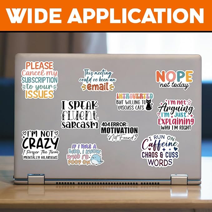 MAIANEY | Funny Sarcastic Sticker Pack – 10PCS 3 Inch Vinyl Waterproof Decals - Image 2