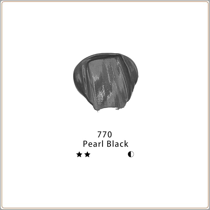 Artecho Black Acrylic Paint, Pearl Black Tubes, Art Craft Paints - Image 2