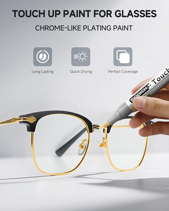Gold Eyeglass Frame Touch Up Paint Pen, All-in-One Touch Up Kit - Image 2