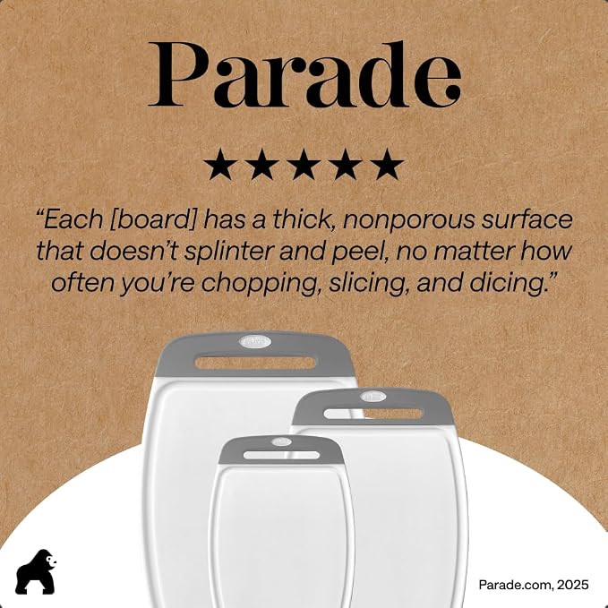 GORILLA GRIP BPA-Free Reversible Kitchen Cutting Board Set of 3, US Designed - Image 9