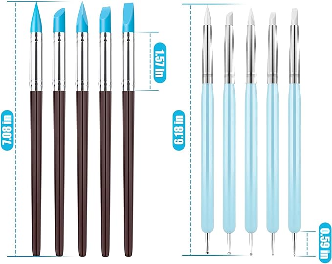 Clatoon 10Pcs Silicone Clay Sculpting Tool, Modeling Dotting Tool & Pottery - Image 5