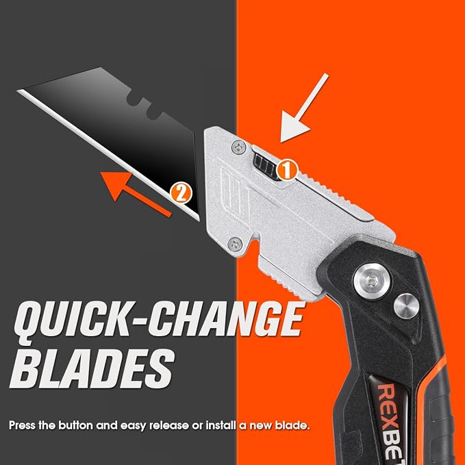 REXBETI 2-Pack Utility Knife, SK5 Heavy Duty Retractable Box Cutter - Image 4
