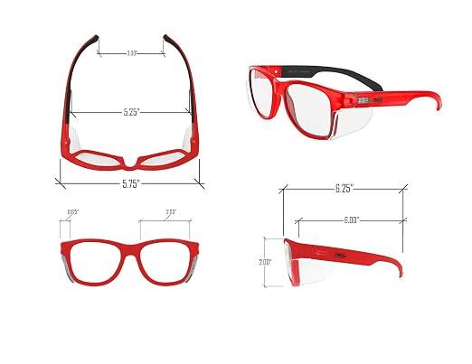 MAGID Y50 Safety Glasses for Construction | Red Frame — 1 Pair, ANSI Z87.1+ - Image 7
