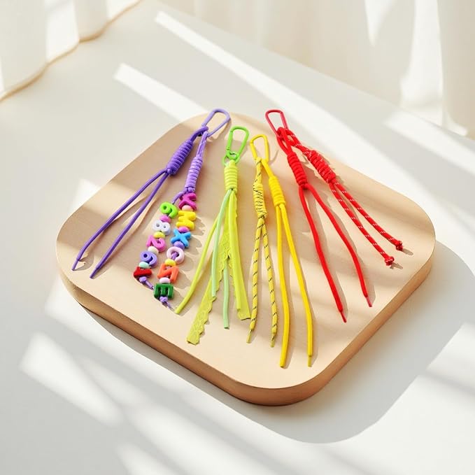 KJML DIY Paracord Keychain 12pcs Paracord Rope Keychain Braided Cord Rope Bag - Image 2