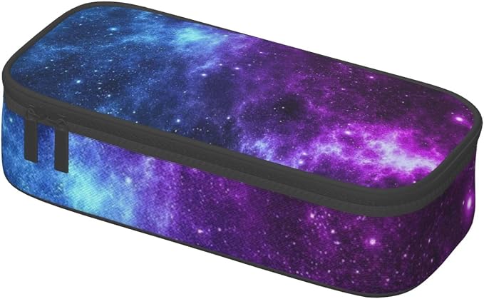 Blue Galaxy Star Purple Space Pencil Case Organizer Big Capacity Pencil Pouch - Image 2