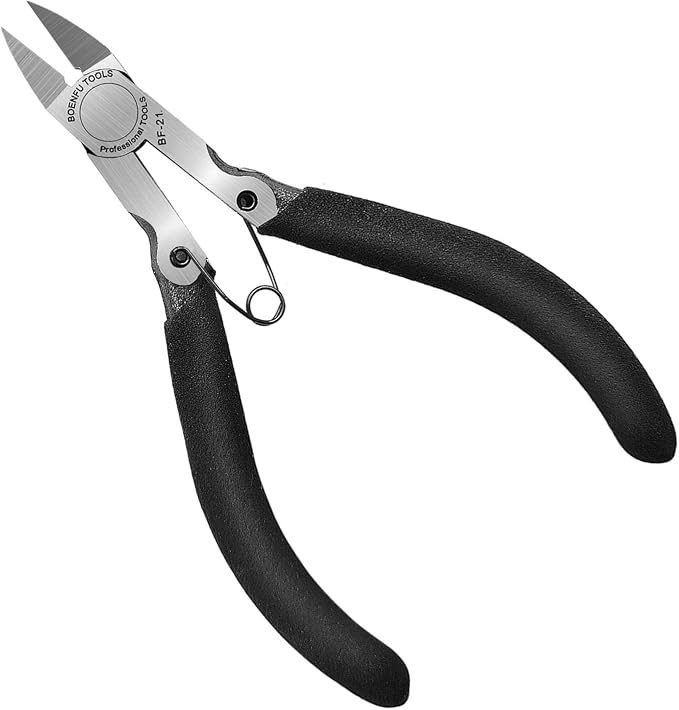 BOENFU 5 inch Flush Cutters Precision Wire Cutters Wire Snips Small Wire Nippers by BOENFU