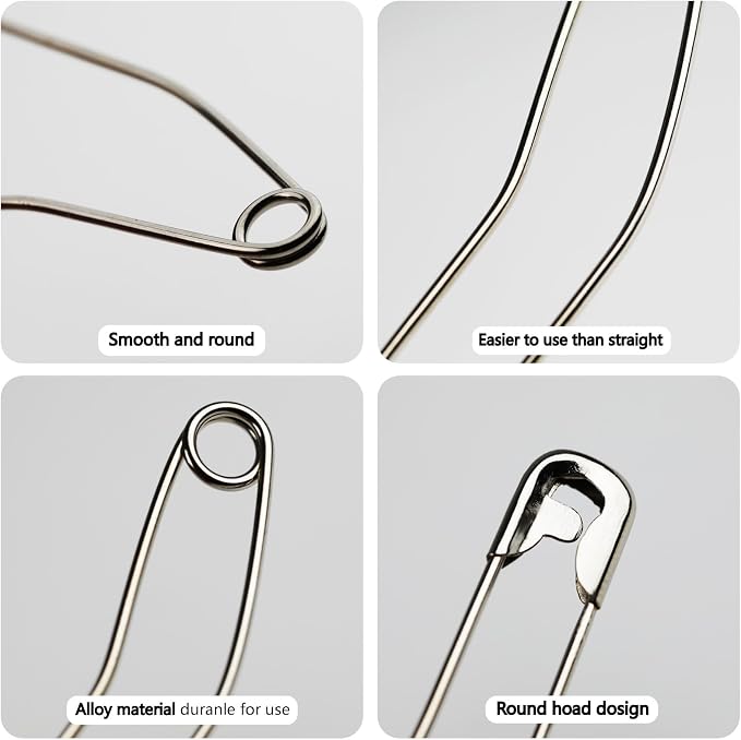 Quilt Safety Pin Curve 28mm 32mm 38mm 54mm Assorted Sizes Sewing Supply Large - Image 5