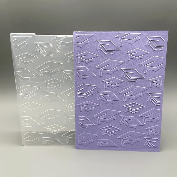 3D Plastic Embossing Folder Template Graduation Doctoral Hat Texture 4.13x5.71 by Unknown