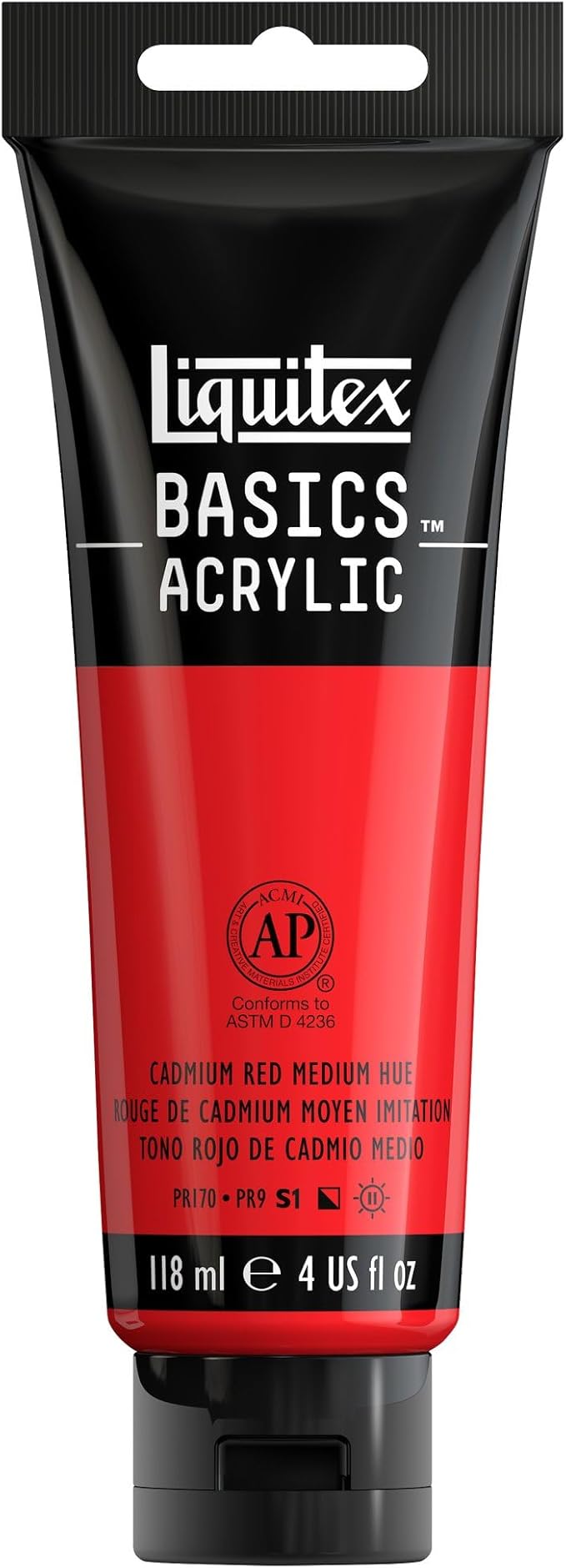 Liquitex BASICS Acrylic Paint, 118ml Tube, Cadmium Red Medium Hue by Liquitex