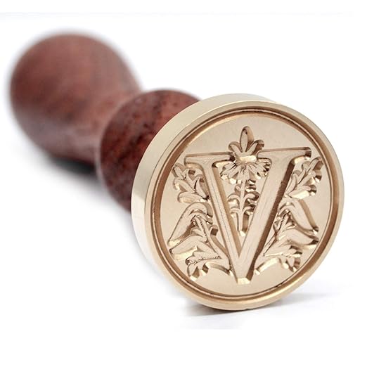 Medieval Initial Alphabet Sealing Wax Stamps, Brass Head Wooden Handle by TELOSMA