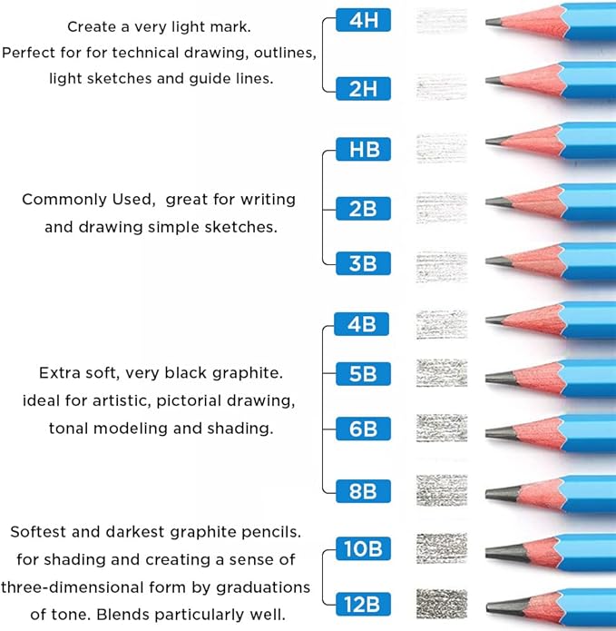 Sketch Pencils for Drawing 4H, Sketching & Doodling | Graphite Pencil for - Image 6