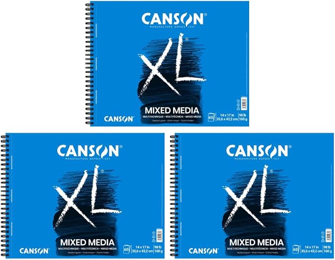 Canson XL Series Mix Media Pad, 98 lb., 60 Sheets/Pad, 180 Sheets Total by Canson