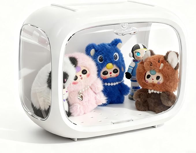 Display case for Plush Doll, Upgrade Large-Sized Display Box for 6.7in Dolls by WMM