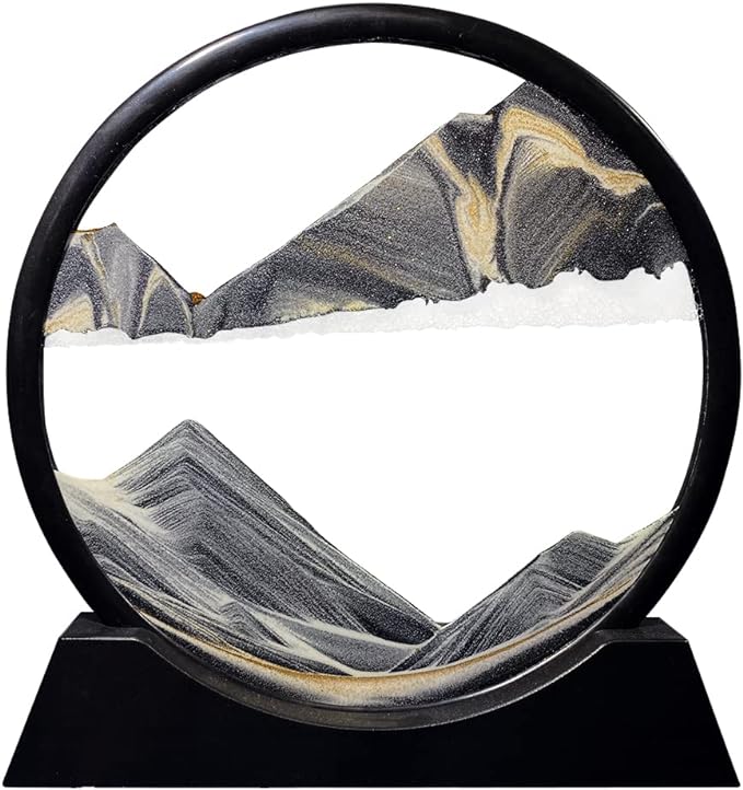 Aoderun Moving Sand Art Picture Round Glass 3D Deep Sea Sandscape in Motion by Aoderun