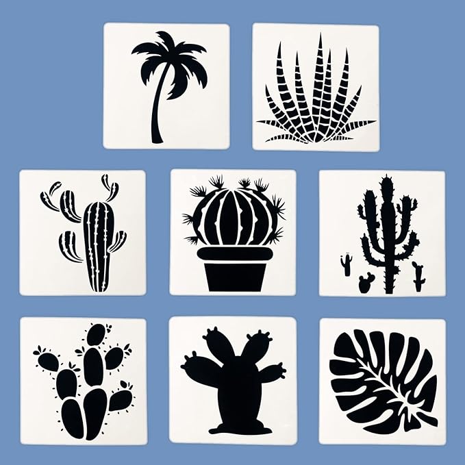 TIAMECH 8 Pcs Reusable Succulent Plants Cactus Stencils - Image 7