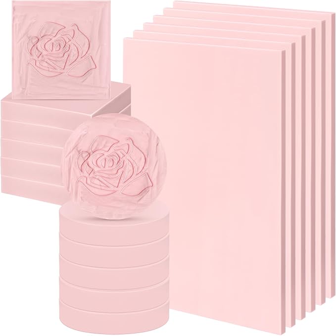Innconee 18 Pcs Rubber Stamp Carving Blocks Linoleum Blocks 4"x6" and 2"x2" by Innconee