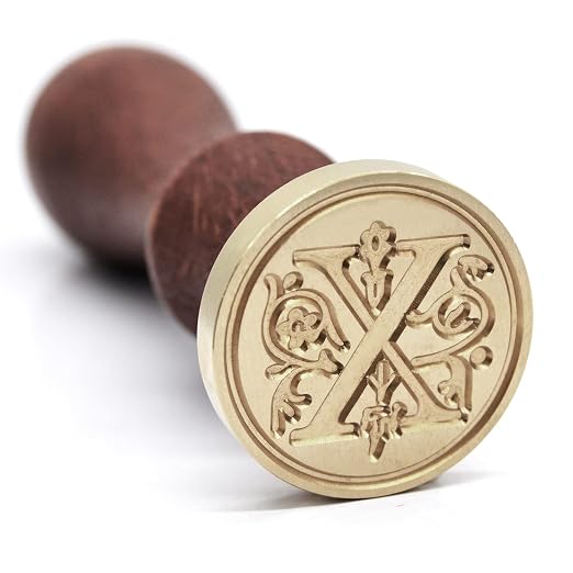 Medieval Initial Alphabet Sealing Wax Stamps, Brass Head Wooden Handle by TELOSMA